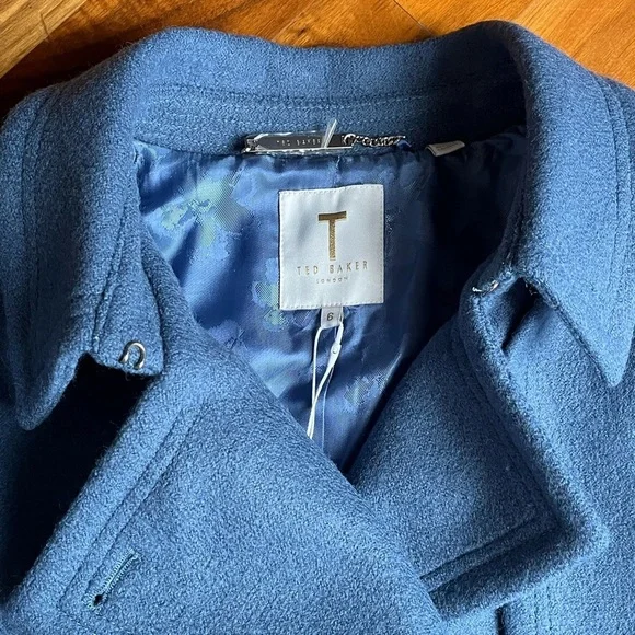 Ted Baker London Liiliey Boiled Wool Trench Coat TB Sz 6/XXL, NEW - Picture 12 of 17